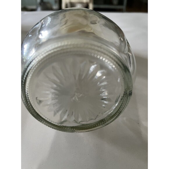 Vintage Log Cabin Syrup Dispenser Pitcher Glass 9" Tall - Picture 3 of 8